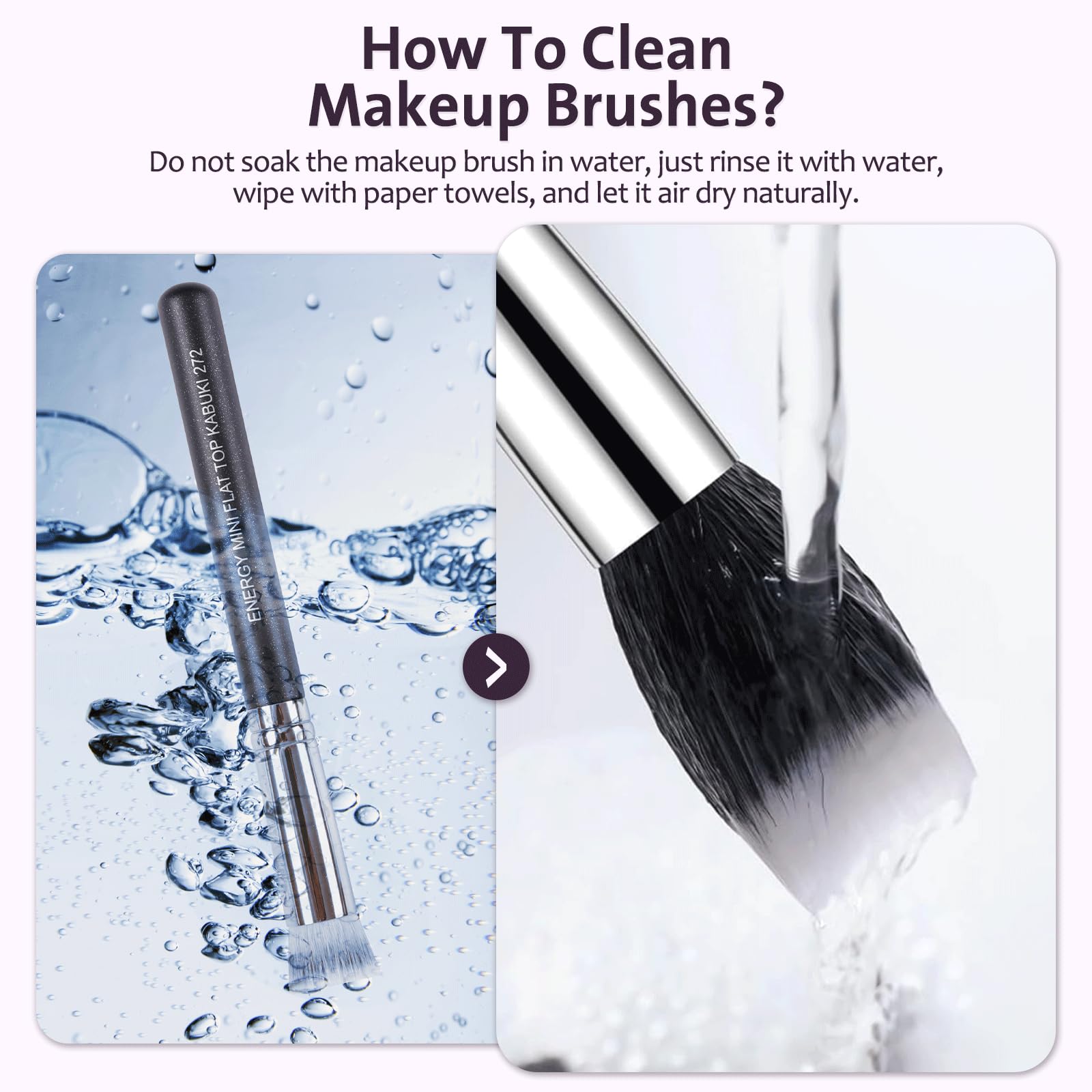 ENERGY brush used for concealer application around eyes and nose—close-up view.