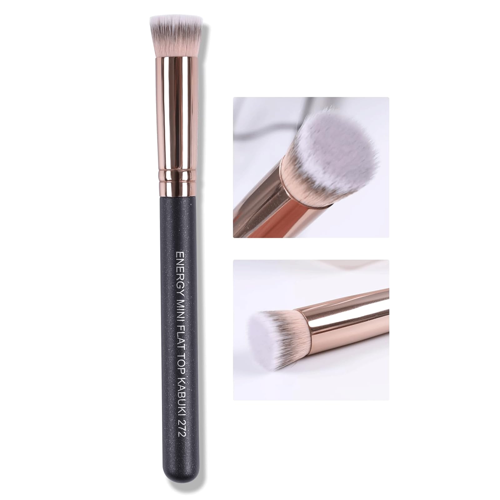 ENERGY Small Foundation Brush under-eye concealer close-up for precise blending.