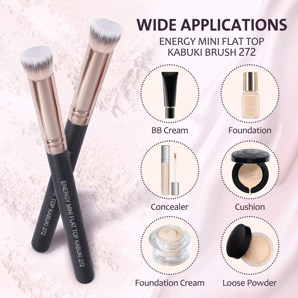 ENERGY brush features a flat head for precise coverage in hard-to-reach areas.
