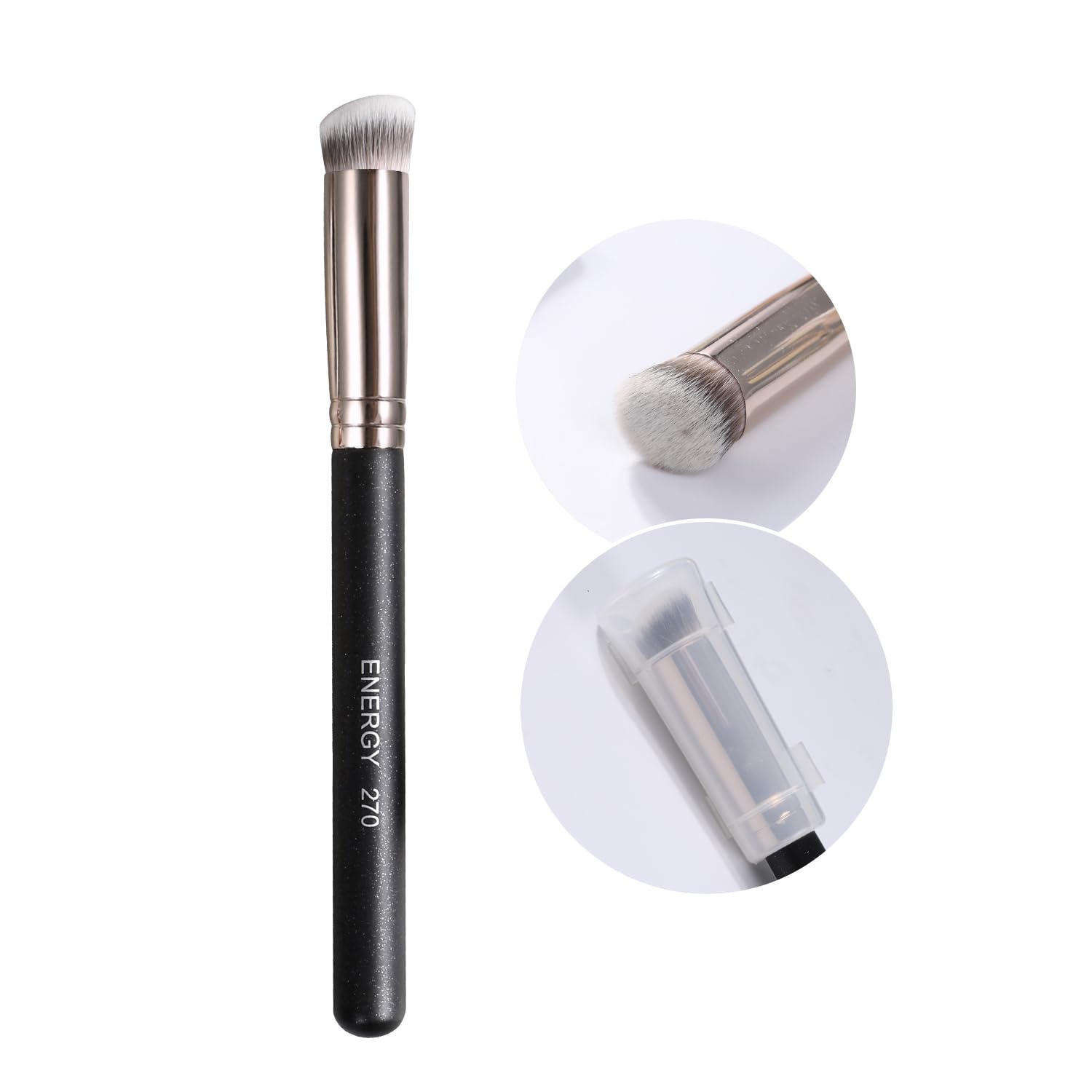 ENERGY Under Eye Concealer Brush close-up highlights soft dense bristles for precise concealment.