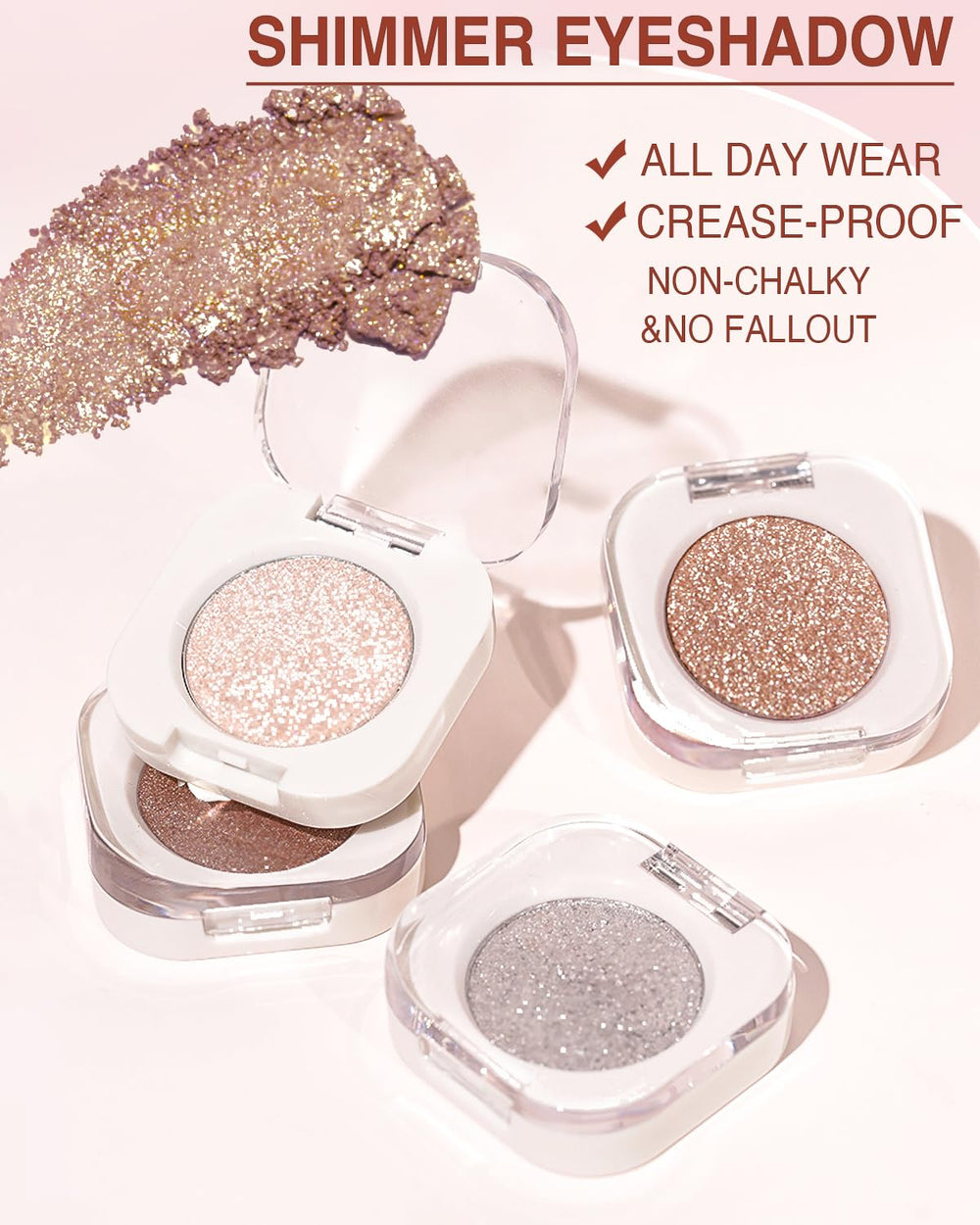 Enfuntins single shimmer eyeshadow crystal-particles detail reveals delicate starlit sheen