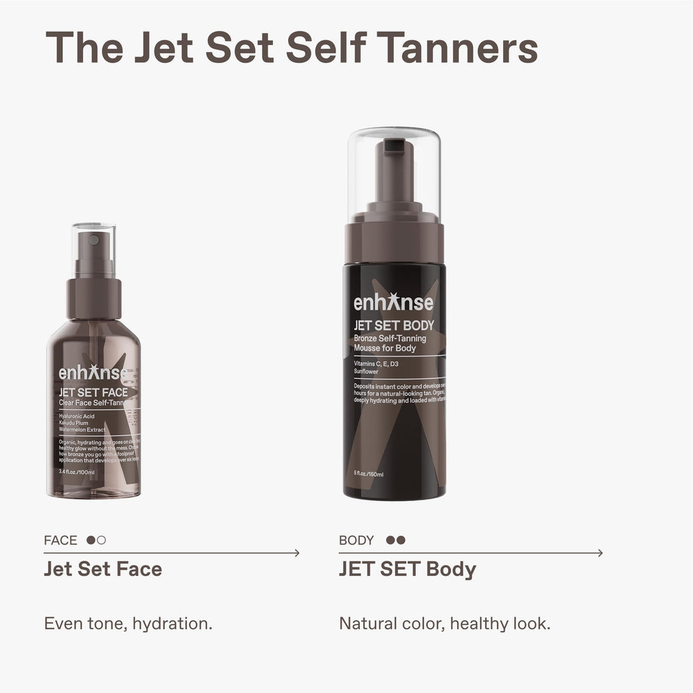 ENHANSE Six-inch spray distance used for balanced coverage and subtle tan