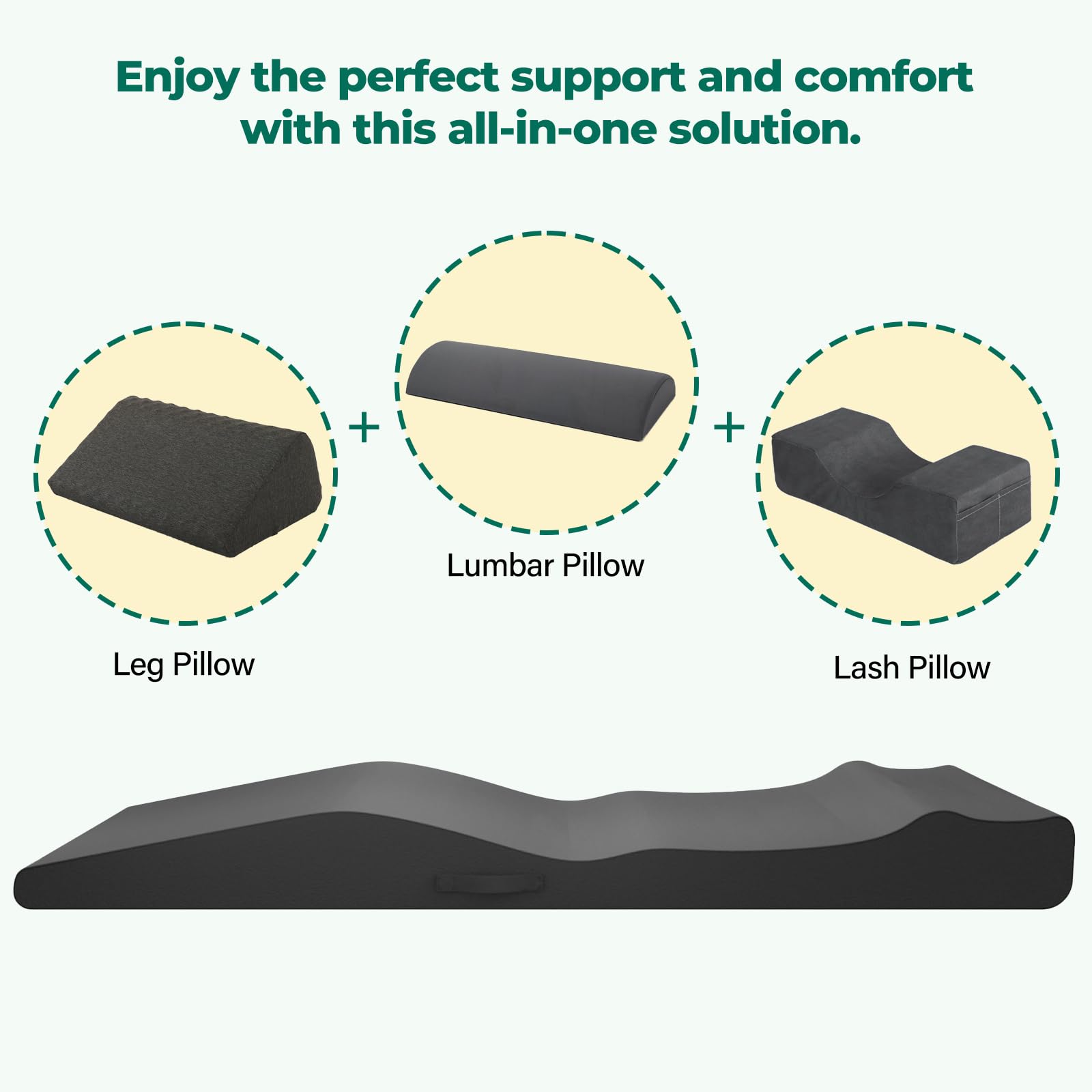 ENITYA Lash Bed Topper built-in handle enables solo adjustment.