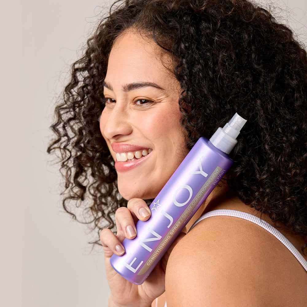 ENJOY Conditioning Spray frizz-control use during styling reduces flyaways for polished looks.