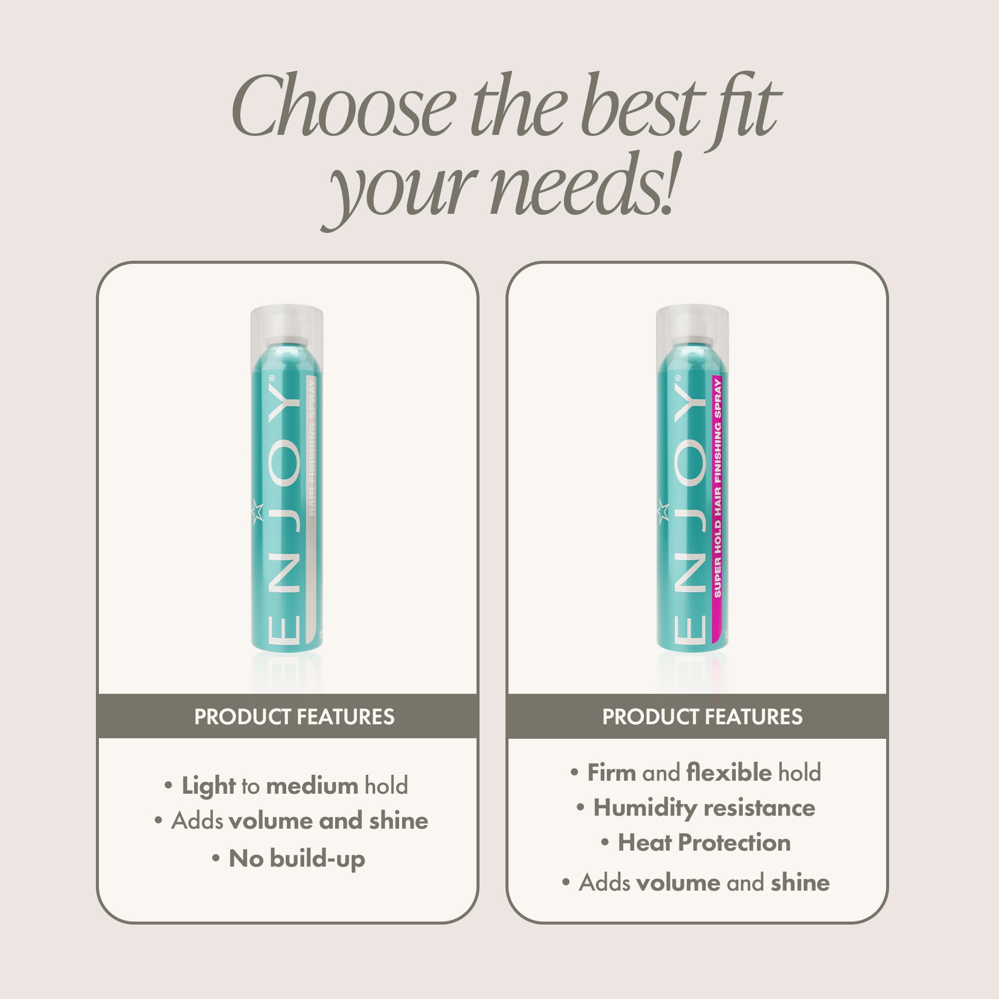 Enjoy Hair Finishing Spray applied topically for quick, even distribution.