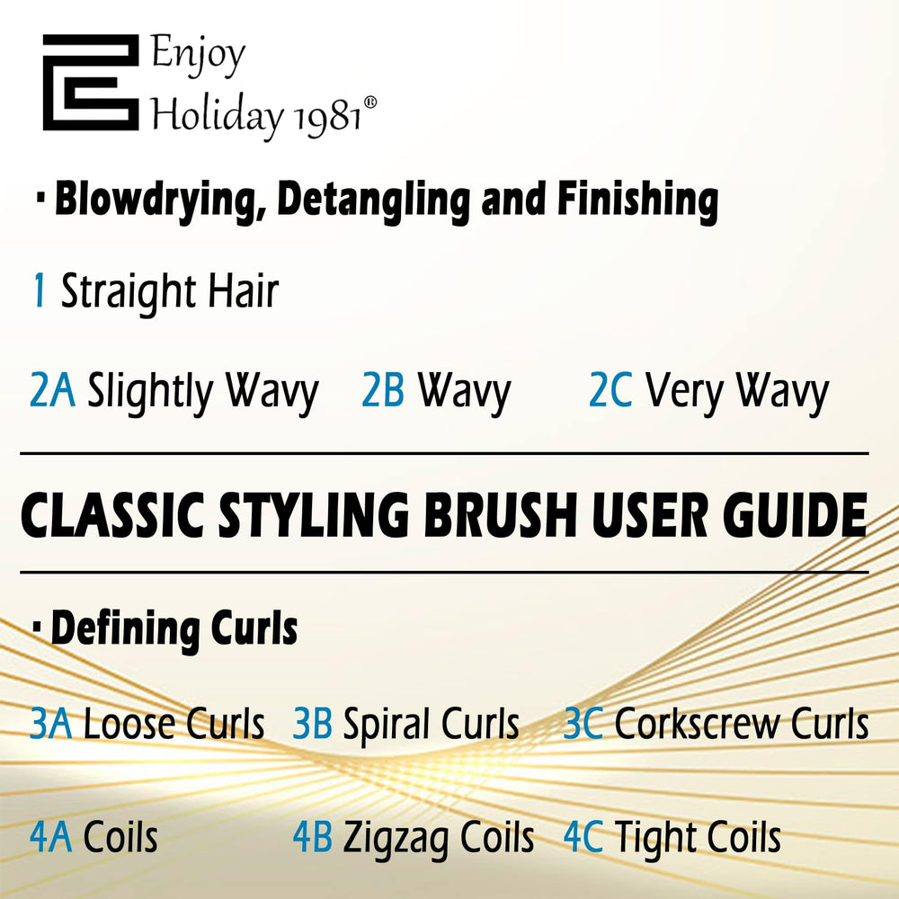 Enjoy Holiday 1981 black hairbrush supports thick natural hair and professional feel