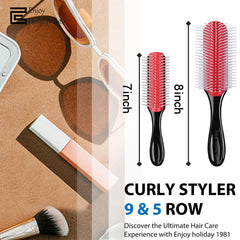 Enjoy Holiday 1981 hair brush detangling smooths wet or dry hair with gentle glide