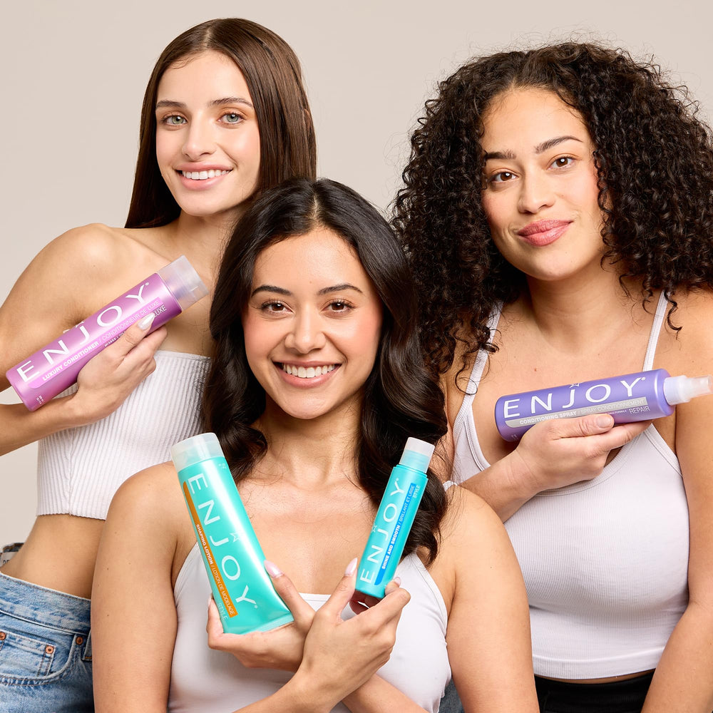 Enjoy Hydrating Shampoo 33-ounce bottle for extended haircare.