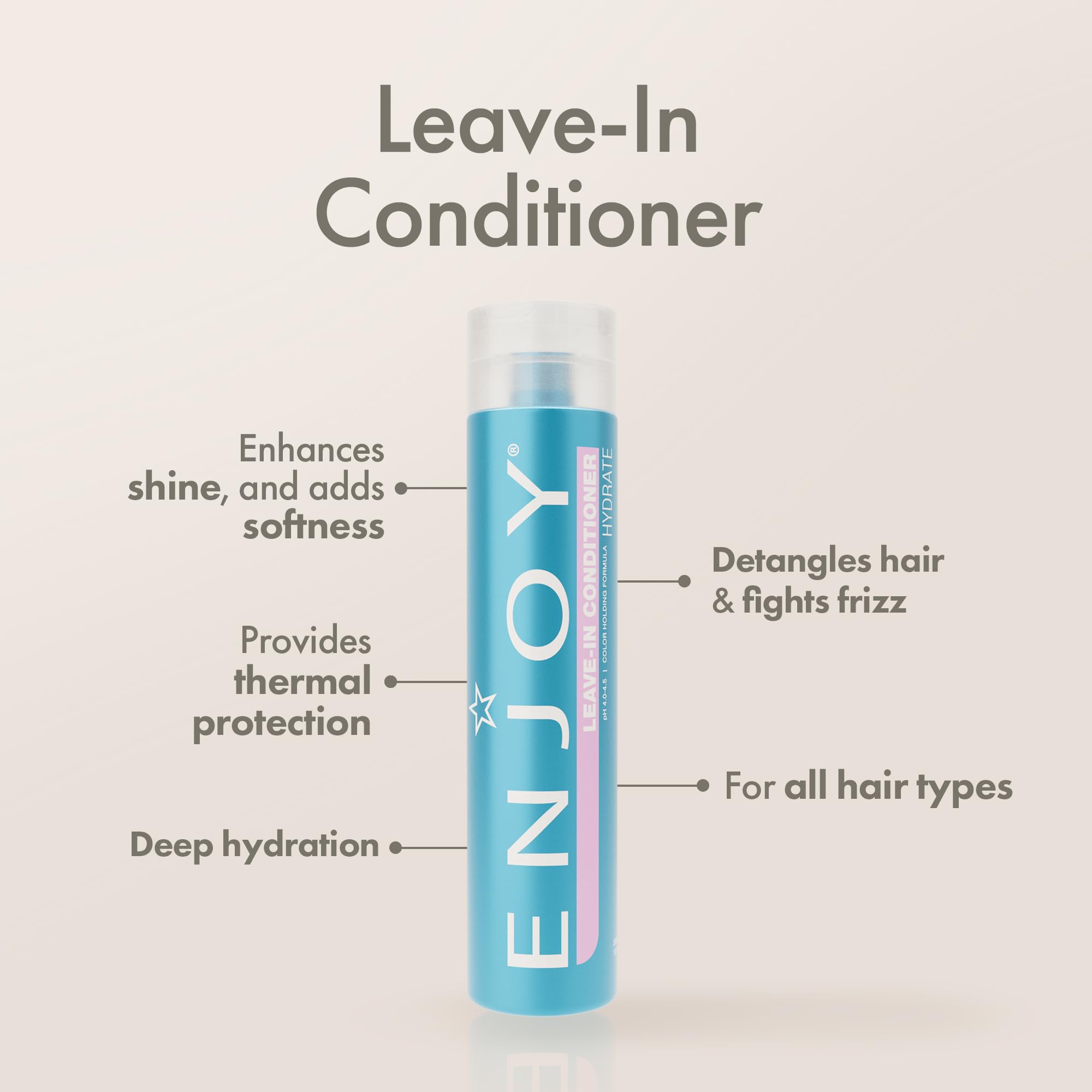 Enjoy Leave-In Conditioner pump-dispense demonstrates easy application for daily use