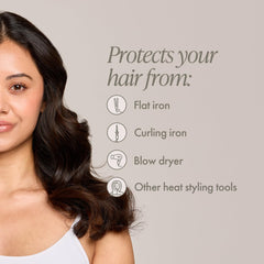 Enjoy Protect and Shine anti-humidity action scene showing frizz control in rain-ready styling