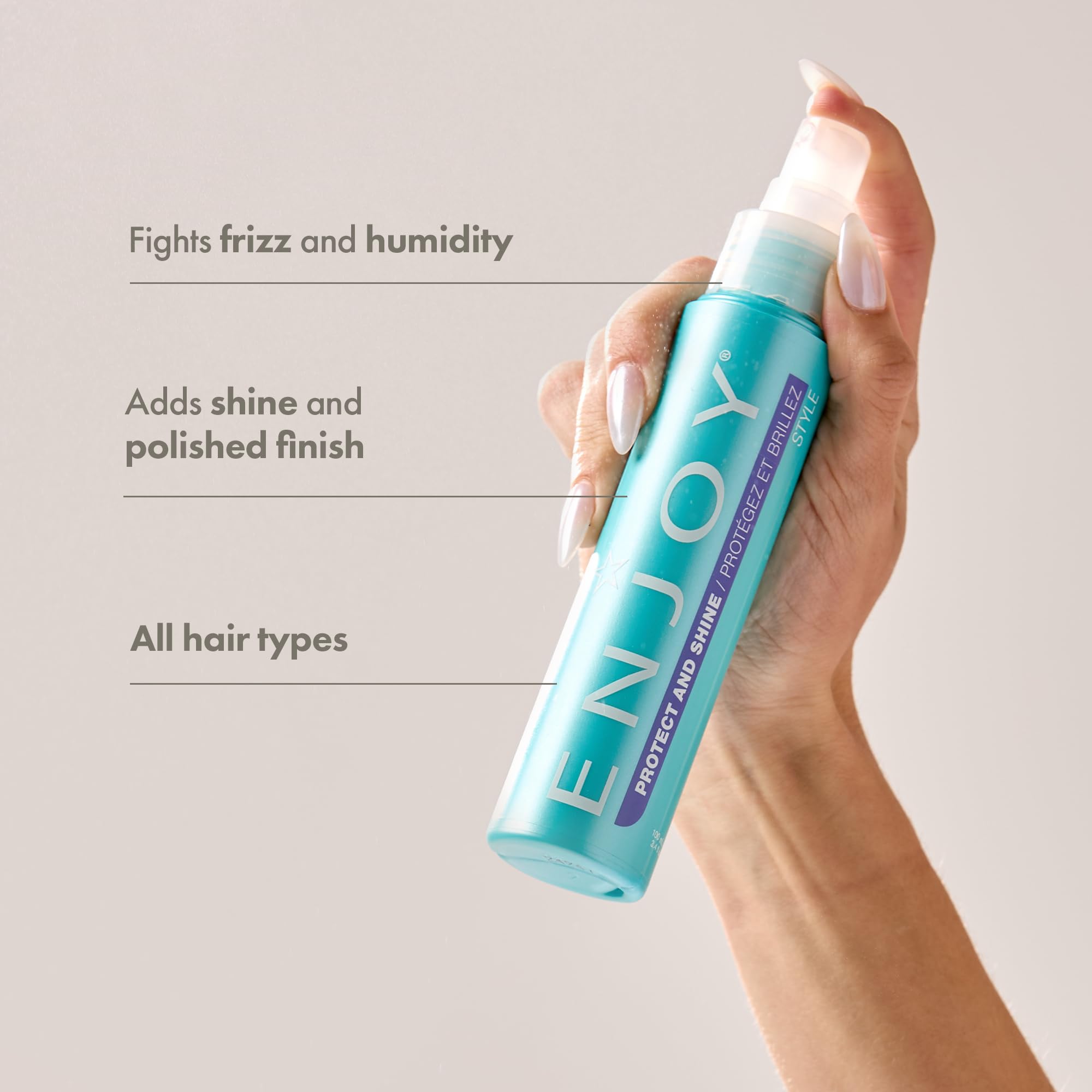 Enjoy Protect and Shine on shiny hair close-up illustrating enhanced smoothness and manageability