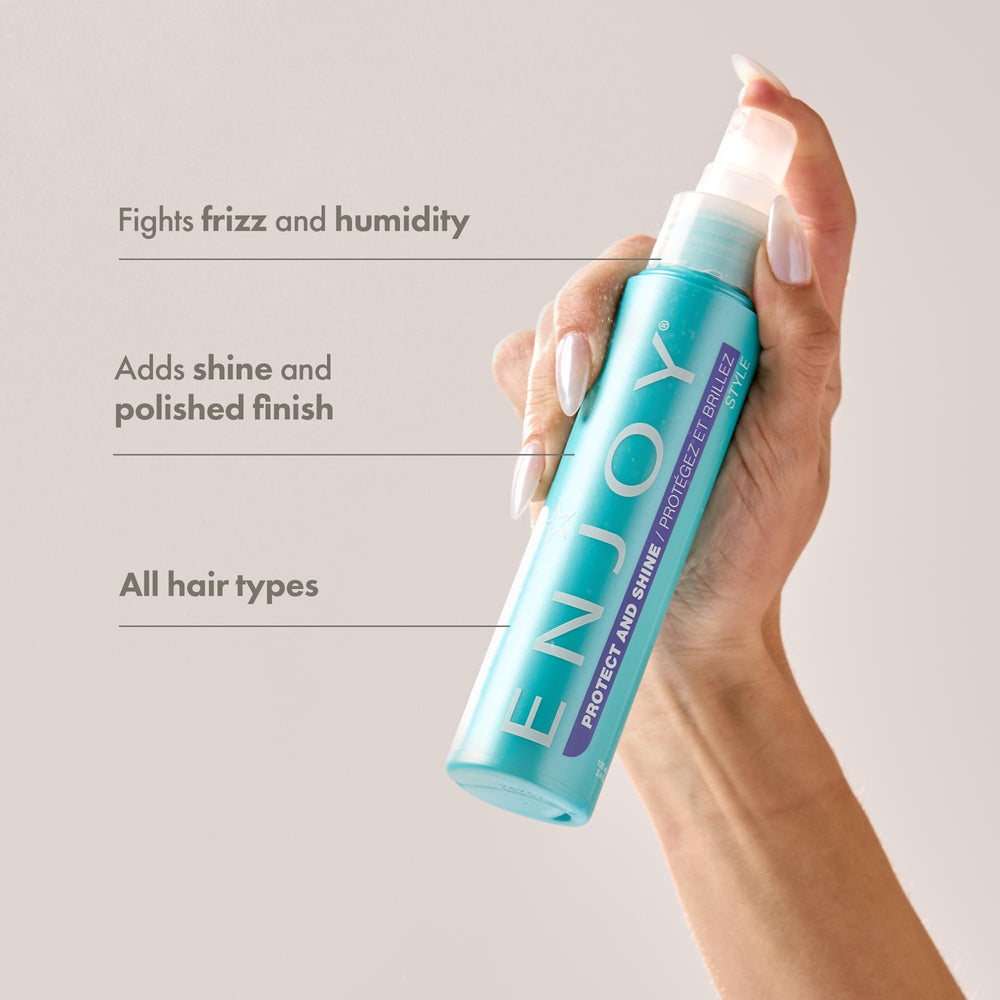 Enjoy Protect and Shine on shiny hair close-up illustrating enhanced smoothness and manageability