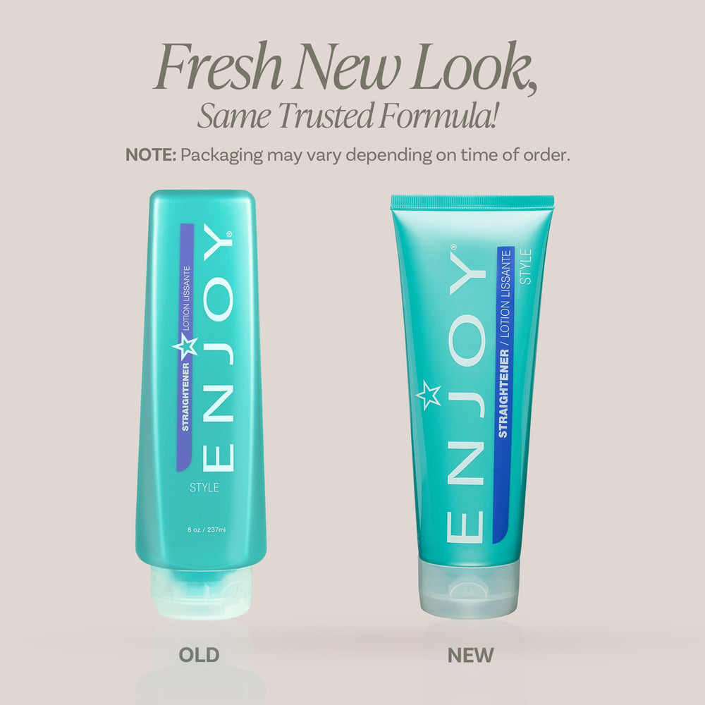 Enjoy Straightener hand-application demonstrates even distribution and control.