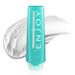 Enjoy Strong Holding Gel packaging shows a bottle for long-lasting style