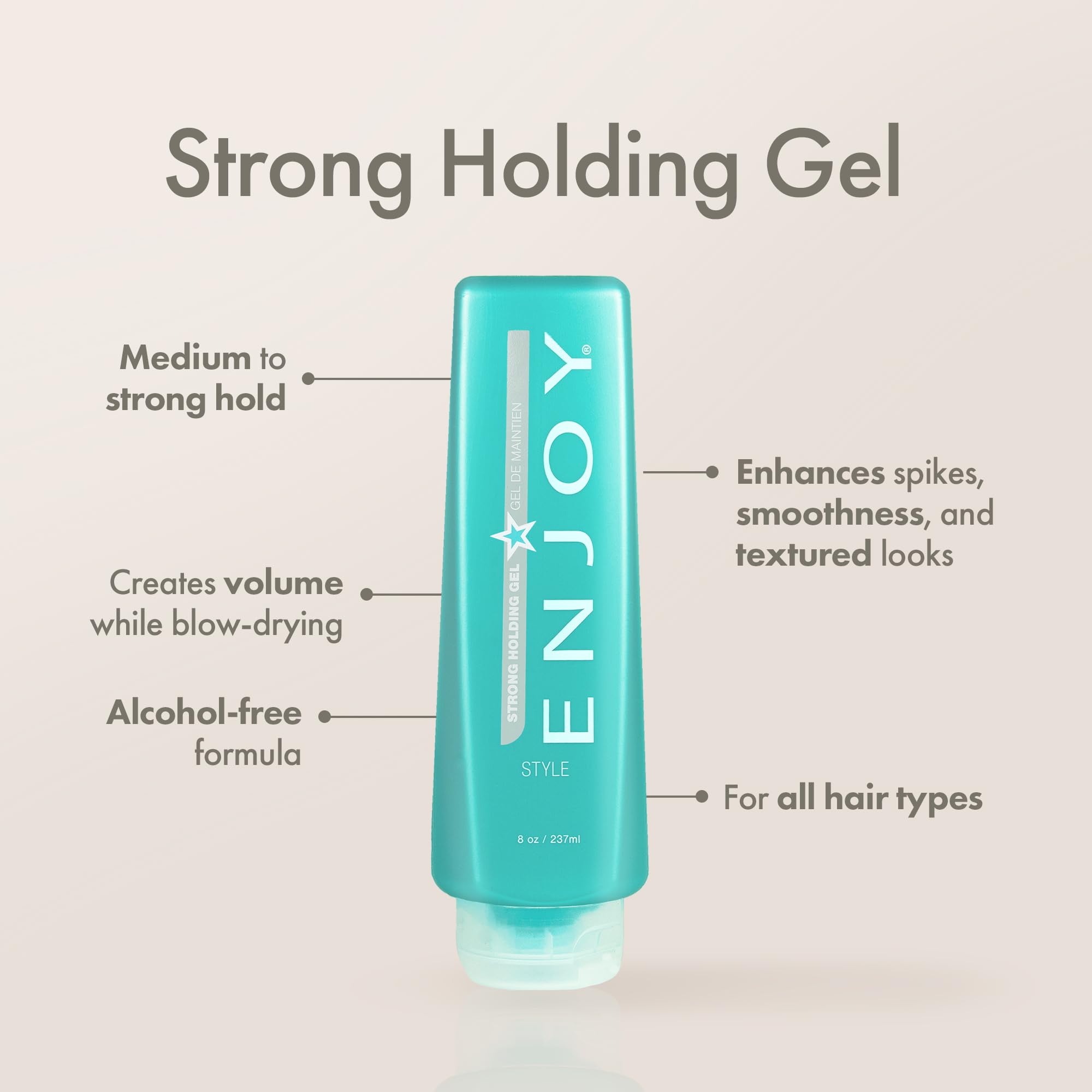 Enjoy Strong Holding Gel texture-definition highlights bold texture and definition