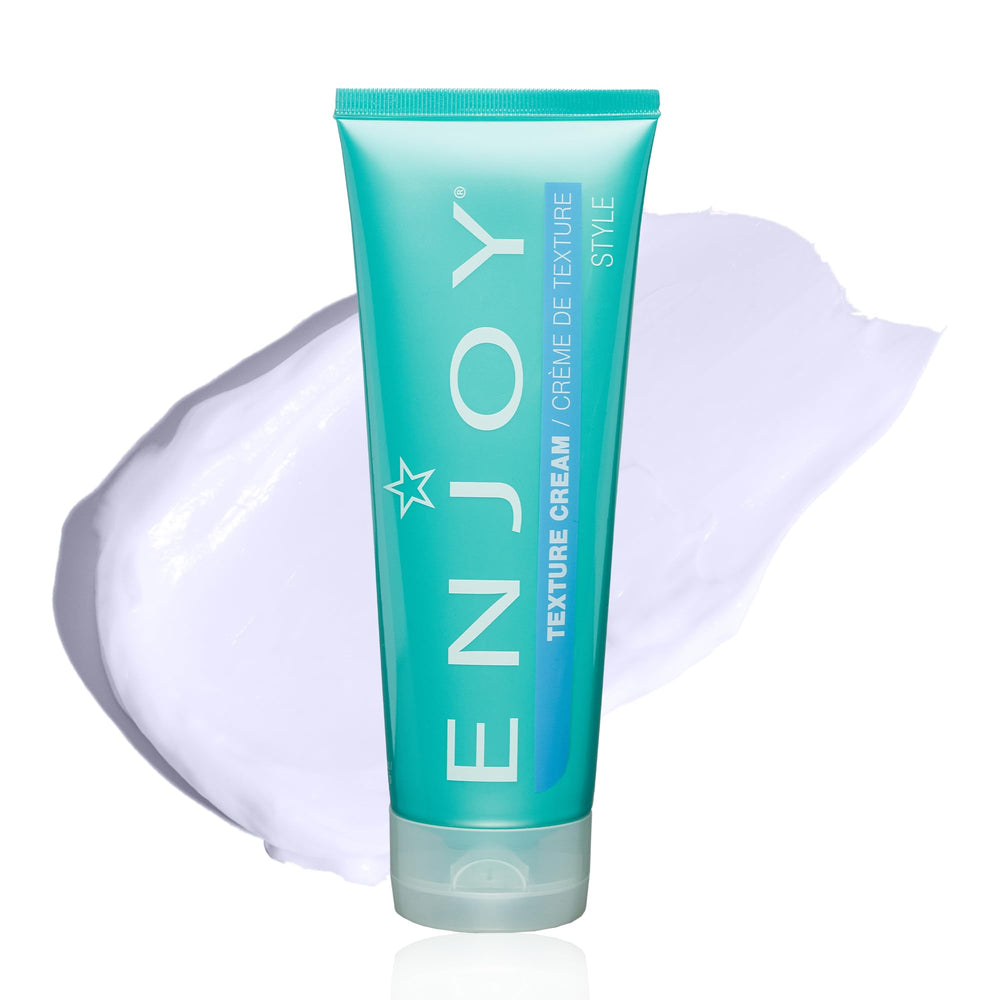 Enjoy Texture Cream bottle-application shows lightweight control for texture and volume.
