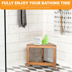 ENKEZI Shower Foot Rest assembly view shows quick setup in minutes