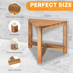 ENKEZI Shower Foot Rest side view demonstrates non-slip pads for wet bathroom safety