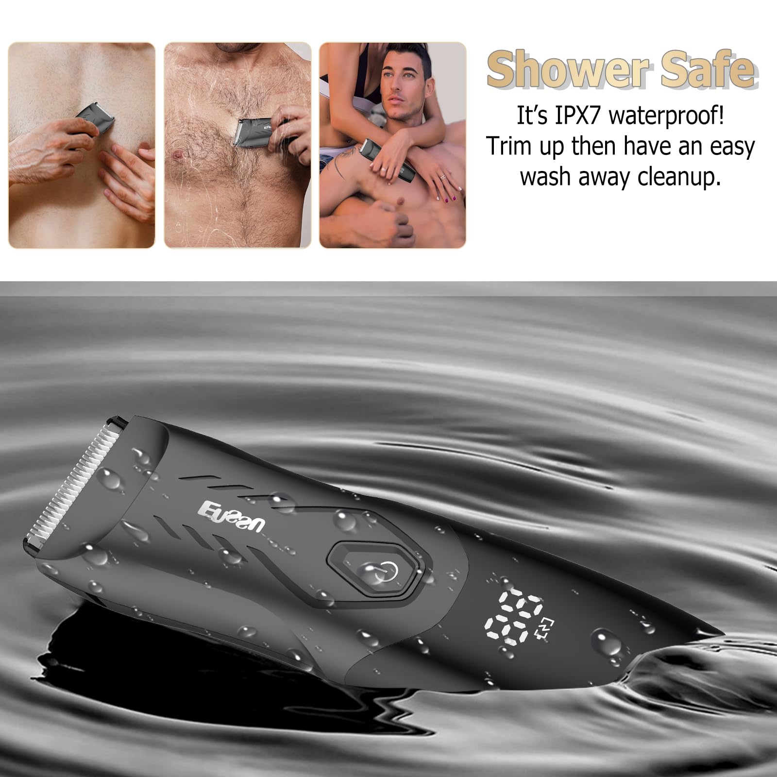 ENSSU Manscape IPX7 waterproof design for shower use.