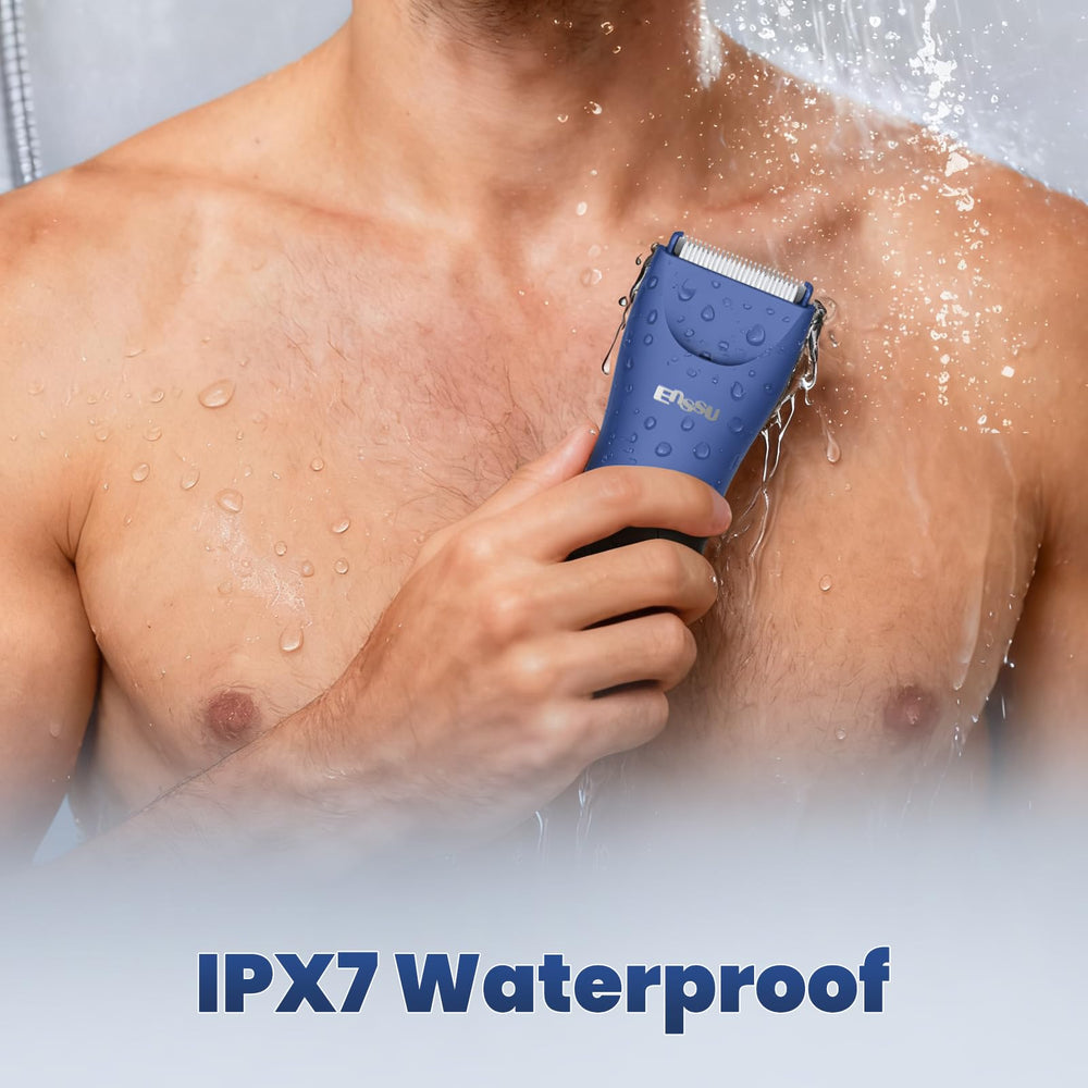 ENSSU Manscape Trimmer underwater use shows IPX7 waterproof design.