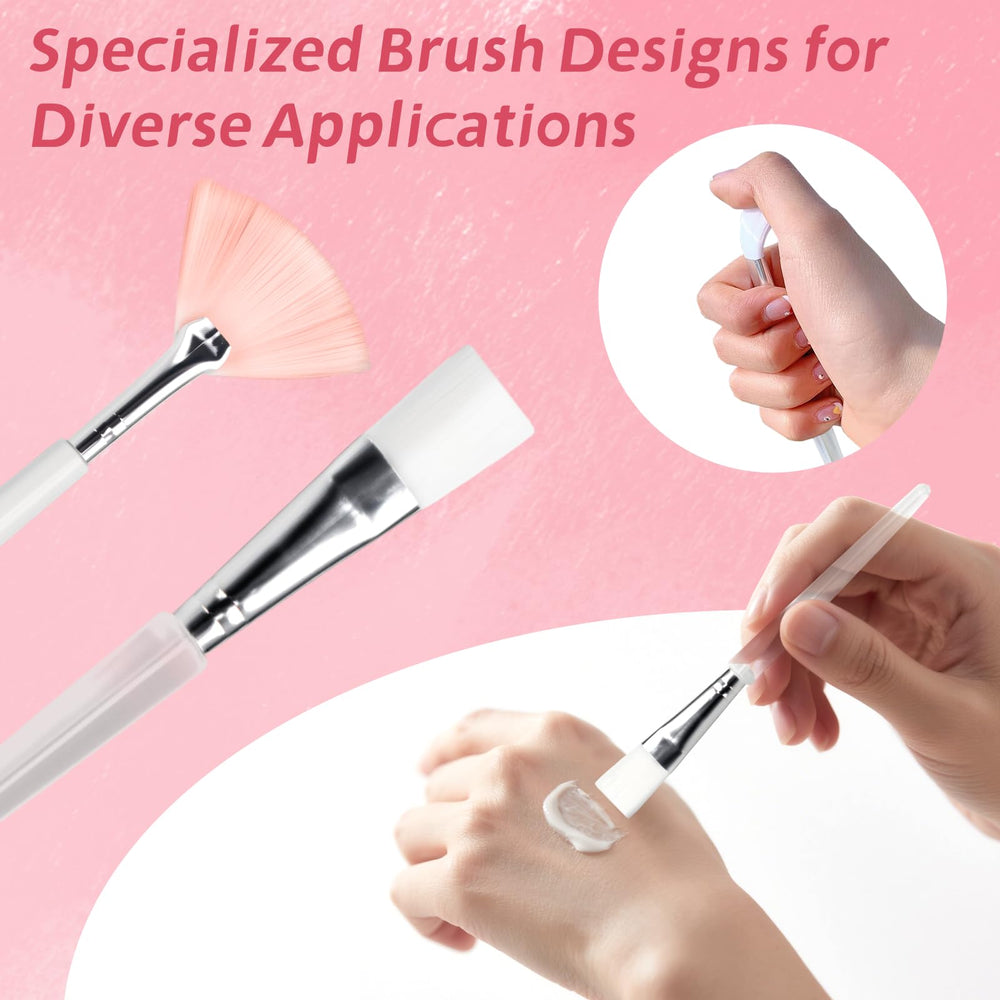 Entei facial fan brushes promote gentle, even distribution across delicate skin.