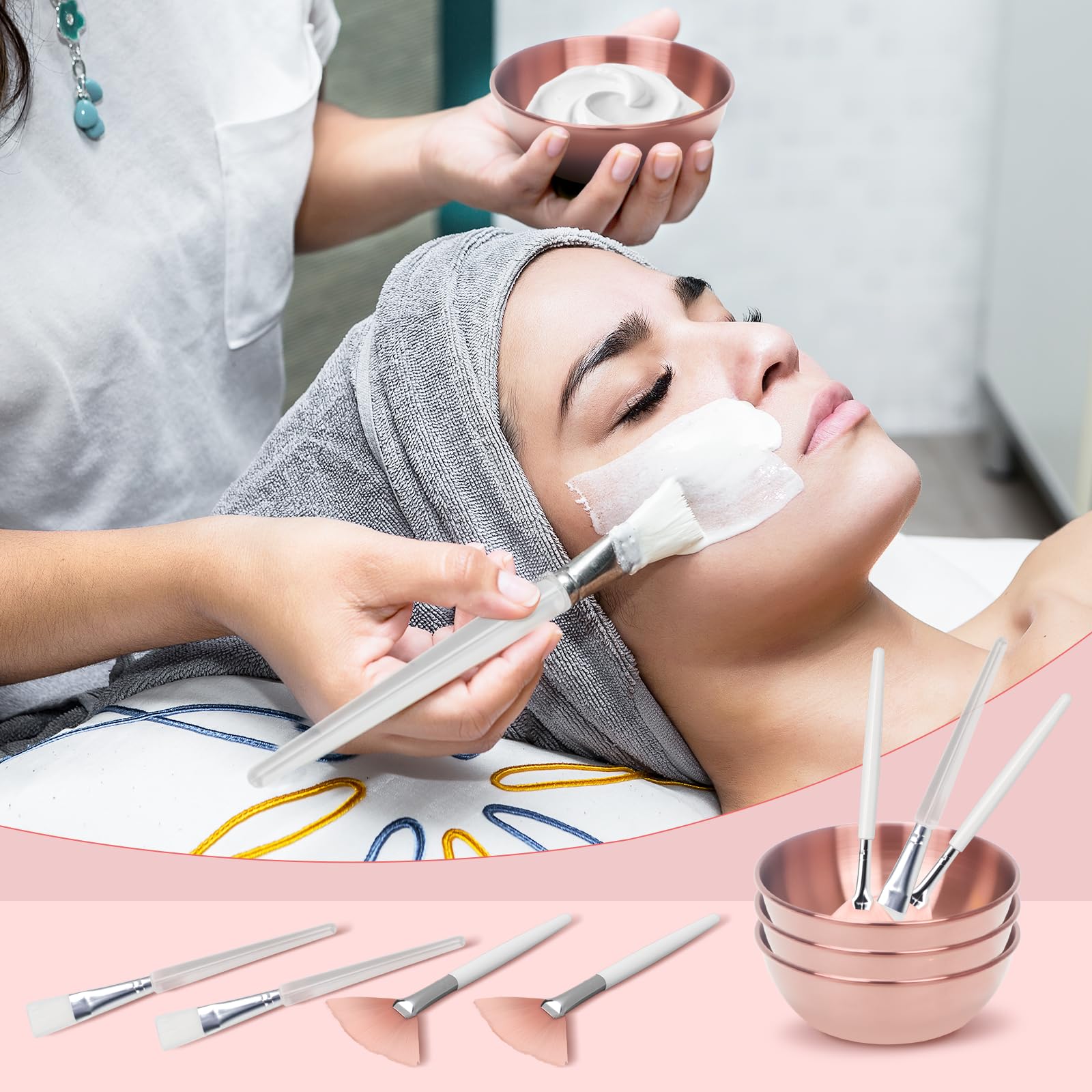 Entei rose gold facial bowl closeup—glossy finish for luxe spa vibe.