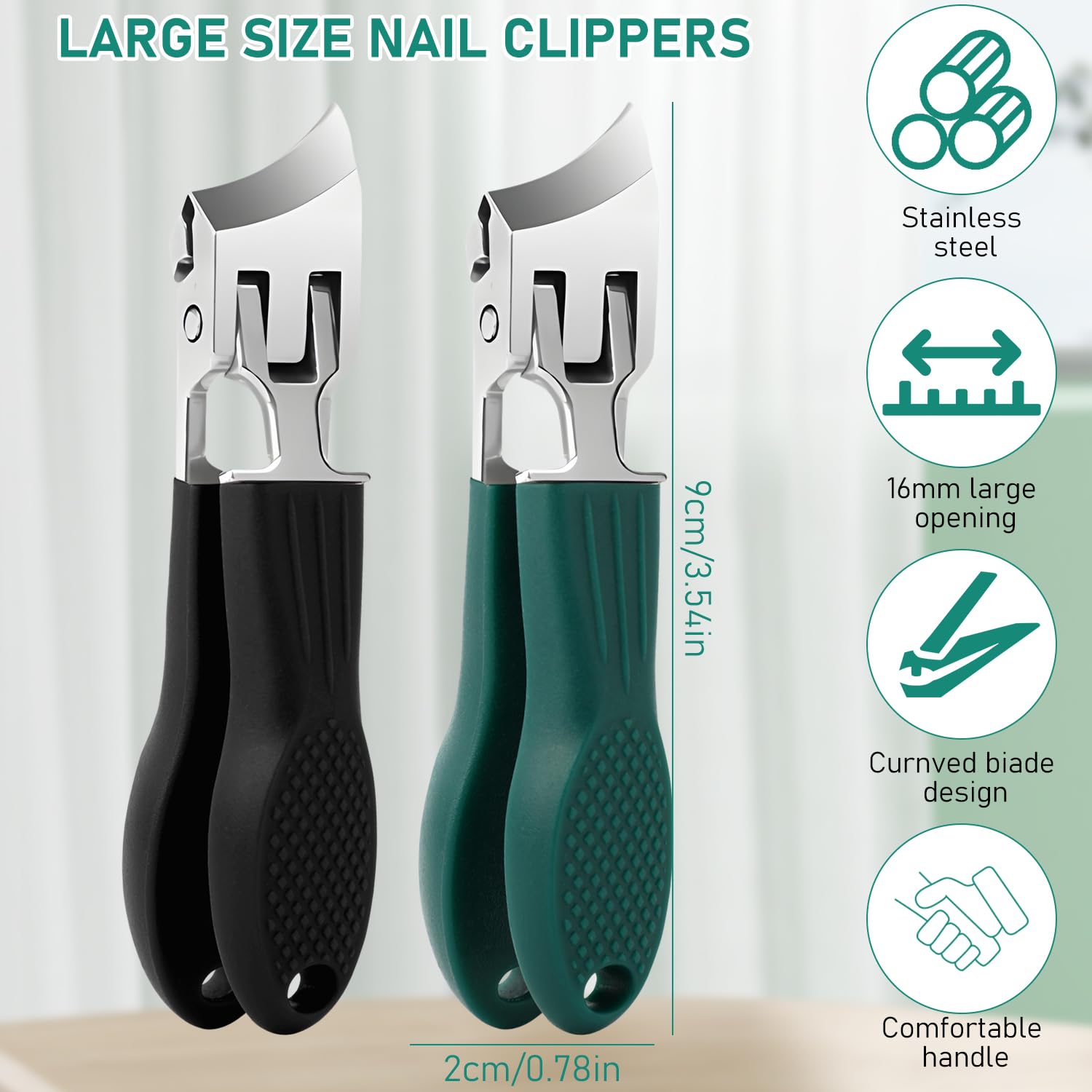 Enterlent wide-jaw design stabilizes thick nails for clean, confident cuts.