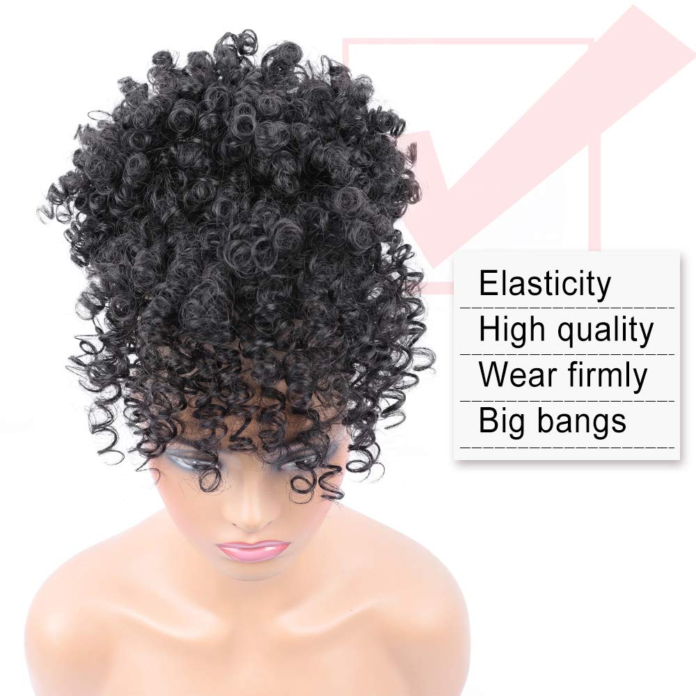 ENTRANCED STYLES Afro puff ponytail side view highlighting fluffy texture and secure fit