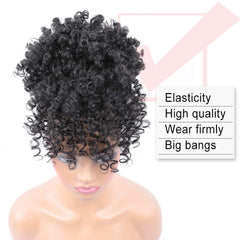 ENTRANCED STYLES Afro puff ponytail side view highlighting fluffy texture and secure fit