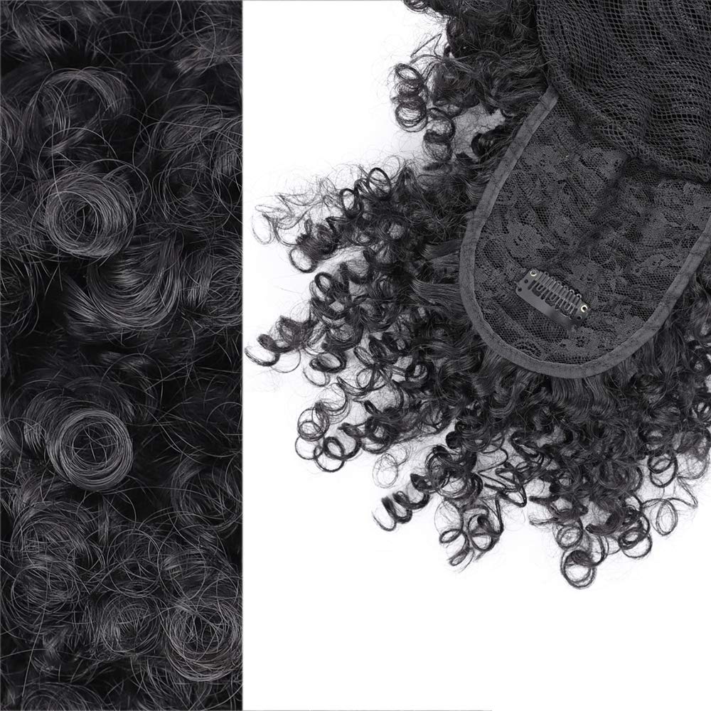 ENTRANCED STYLES bun and bangs hairpiece assembly shown on mannequin