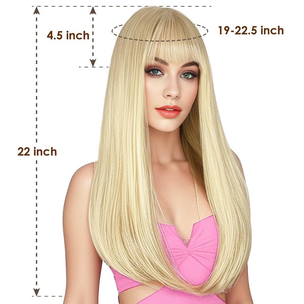 Peluca rubia ENTRANCED STYLES con parte central realista