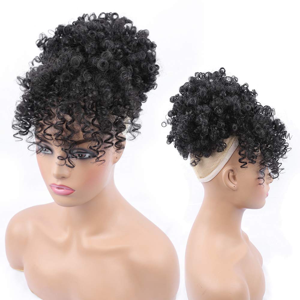 ENTRANCED STYLES short curly puff ponytail demonstrates versatile everyday and party wear