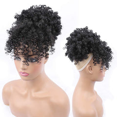 ENTRANCED STYLES short curly puff ponytail demonstrates versatile everyday and party wear