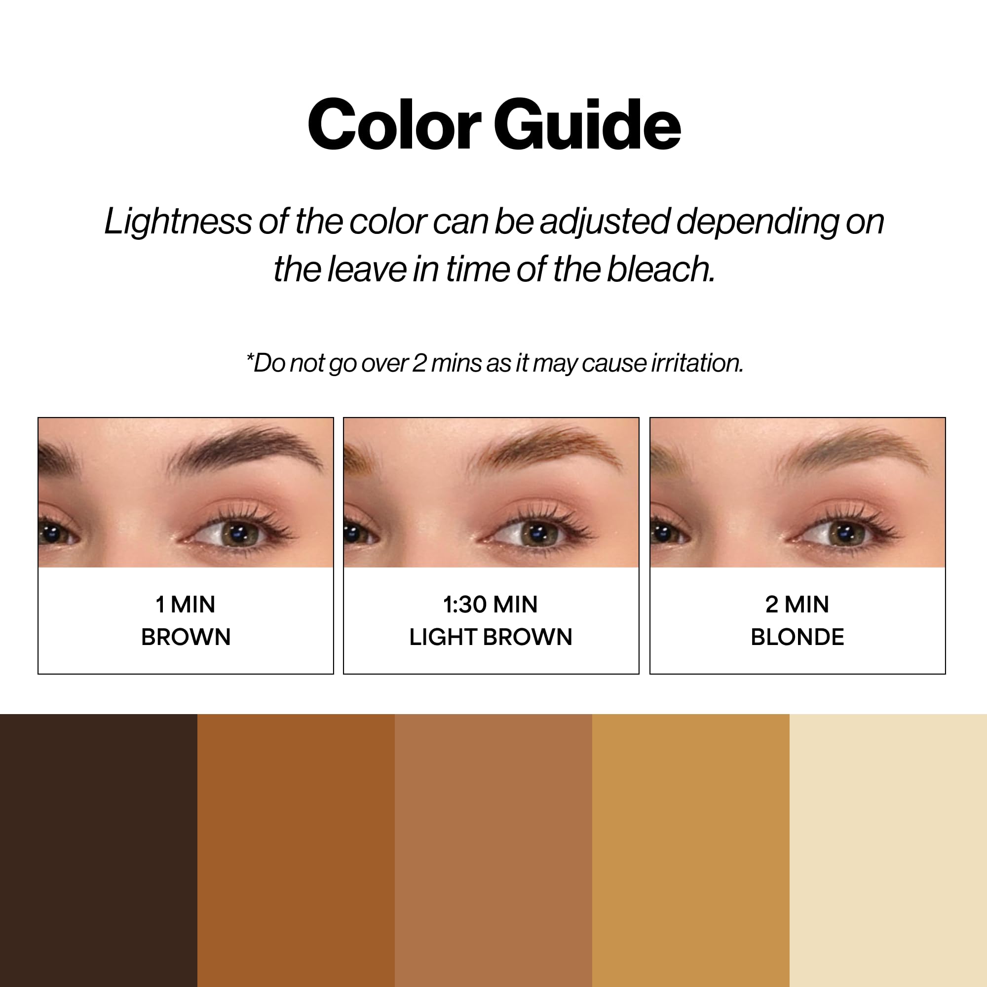 Entropy Makeup Brow Bleach Kit 5-minute application emphasizes fast, precise home lightening