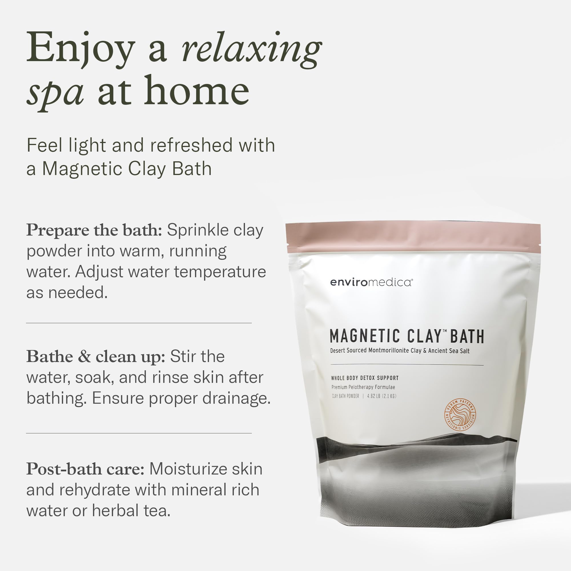 Enviromedica 500g Packaging emphasizes natural ingredients and clean beauty.