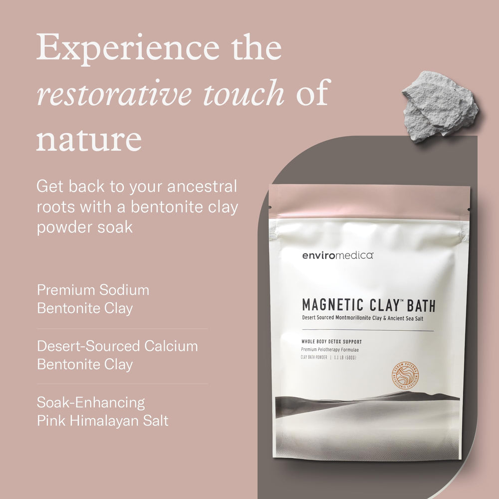 Enviromedica Face Clay Mask application showcases gentle purification and skin refresh.
