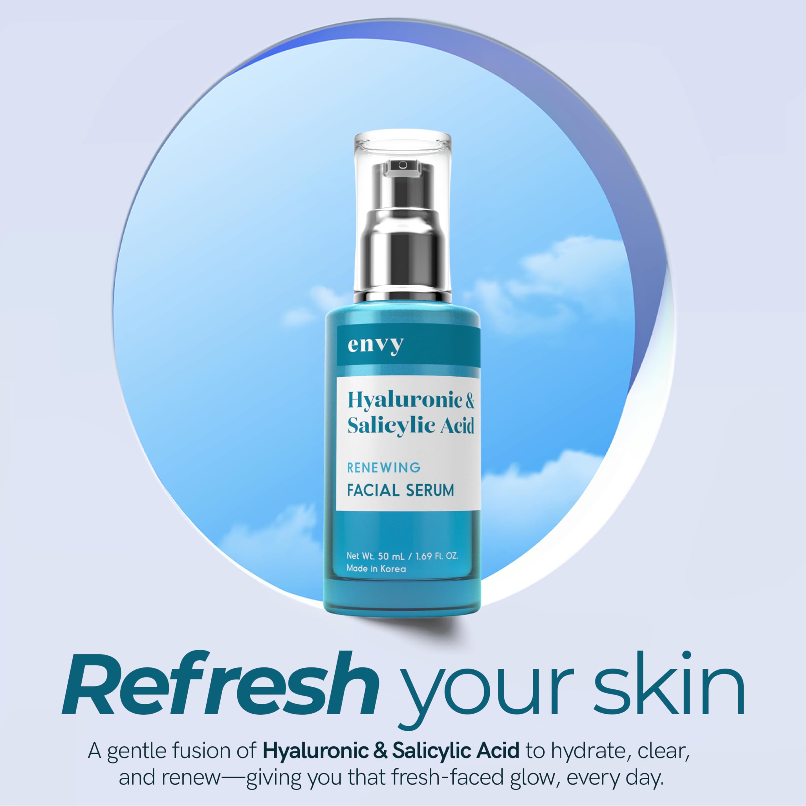 Envy Serum dermatologist-tested badge signals trusted care.