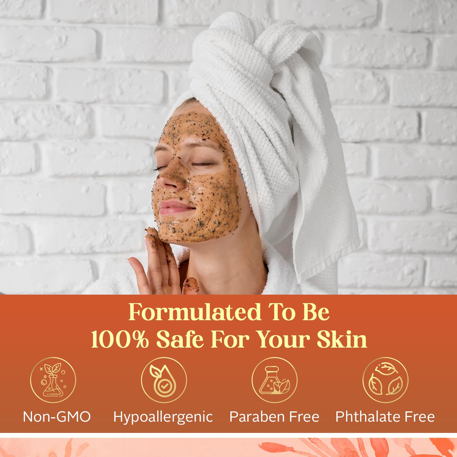 Envy Vitamin C and Turmeric Face Scrub after-wash image suggests bright, even-toned glow.