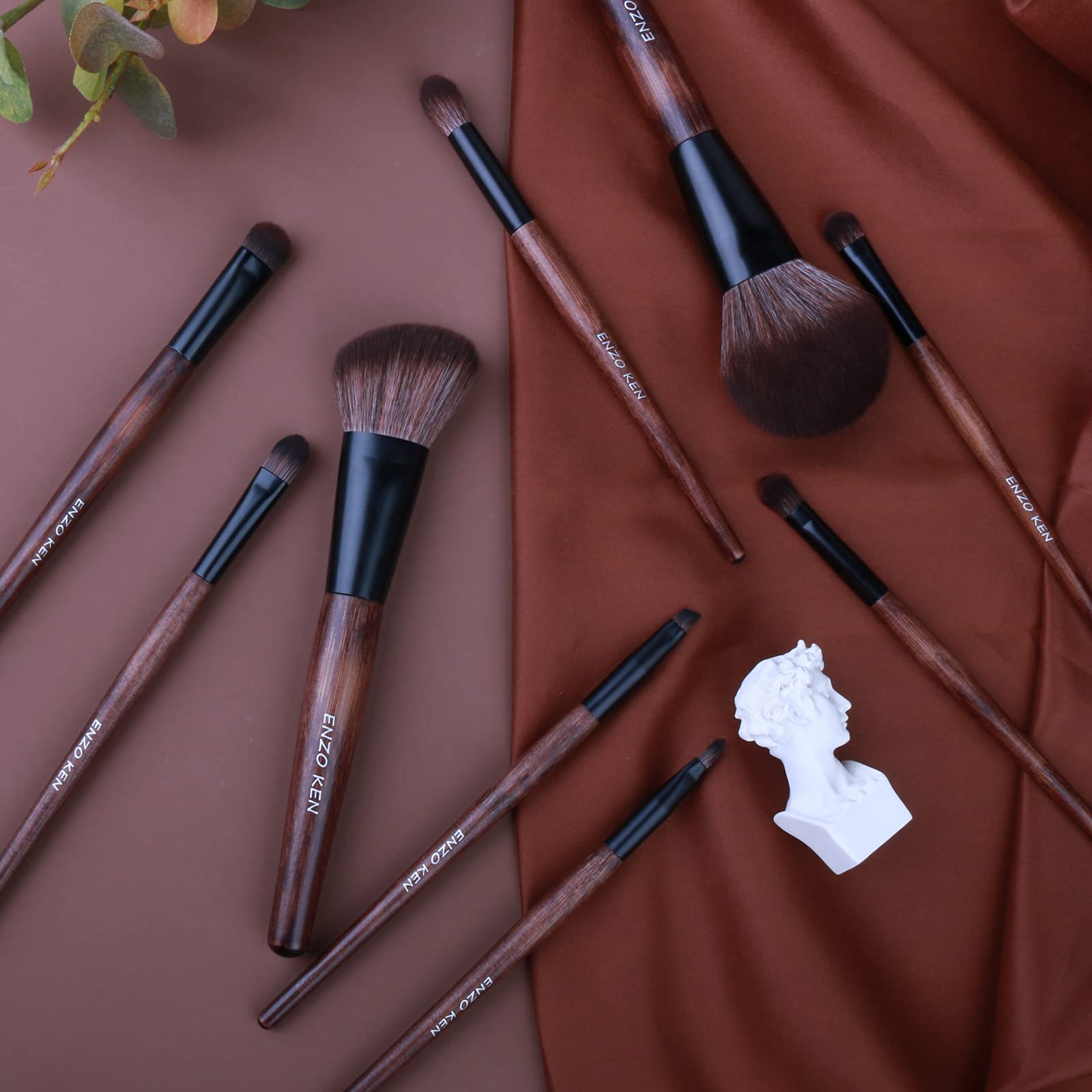 ENZO KEN detailed-eye brushes enable precise crease and liner looks.