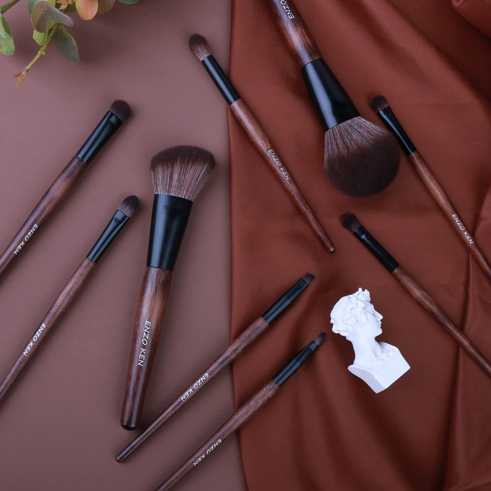 ENZO KEN detailed-eye brushes enable precise crease and liner looks.