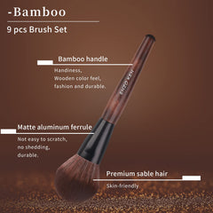 ENZO KEN matte-aluminum ferrule brushes resist scratches and shedding.