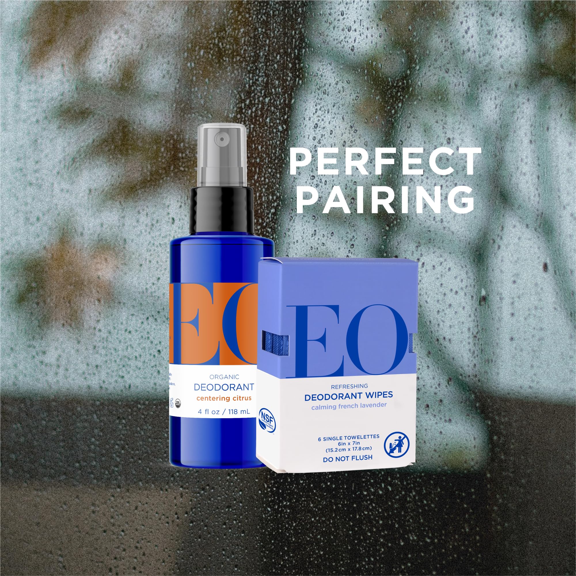EO Organic Deodorant Spray aluminum-free label emphasizes toxin-free care