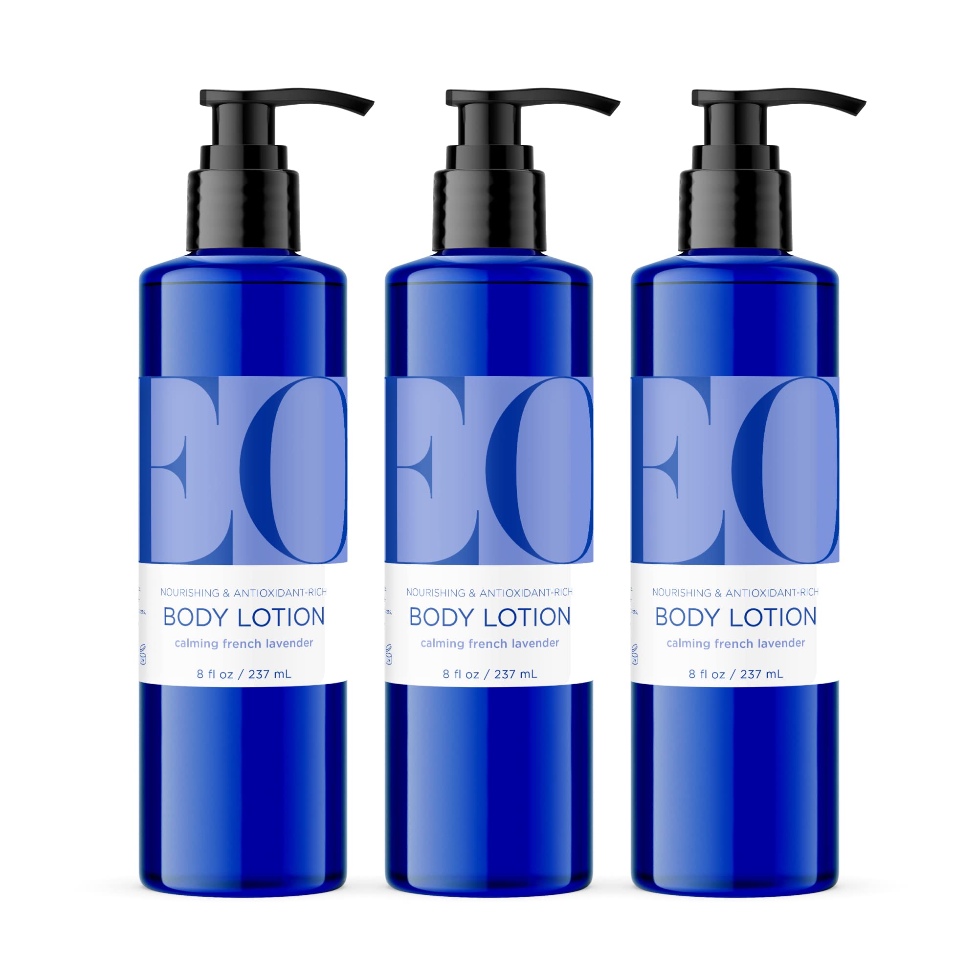 EO French Lavender body lotion bottles with calming aroma for relaxation