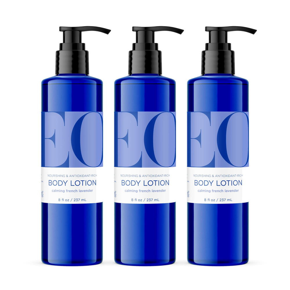 EO French Lavender body lotion bottles with calming aroma for relaxation
