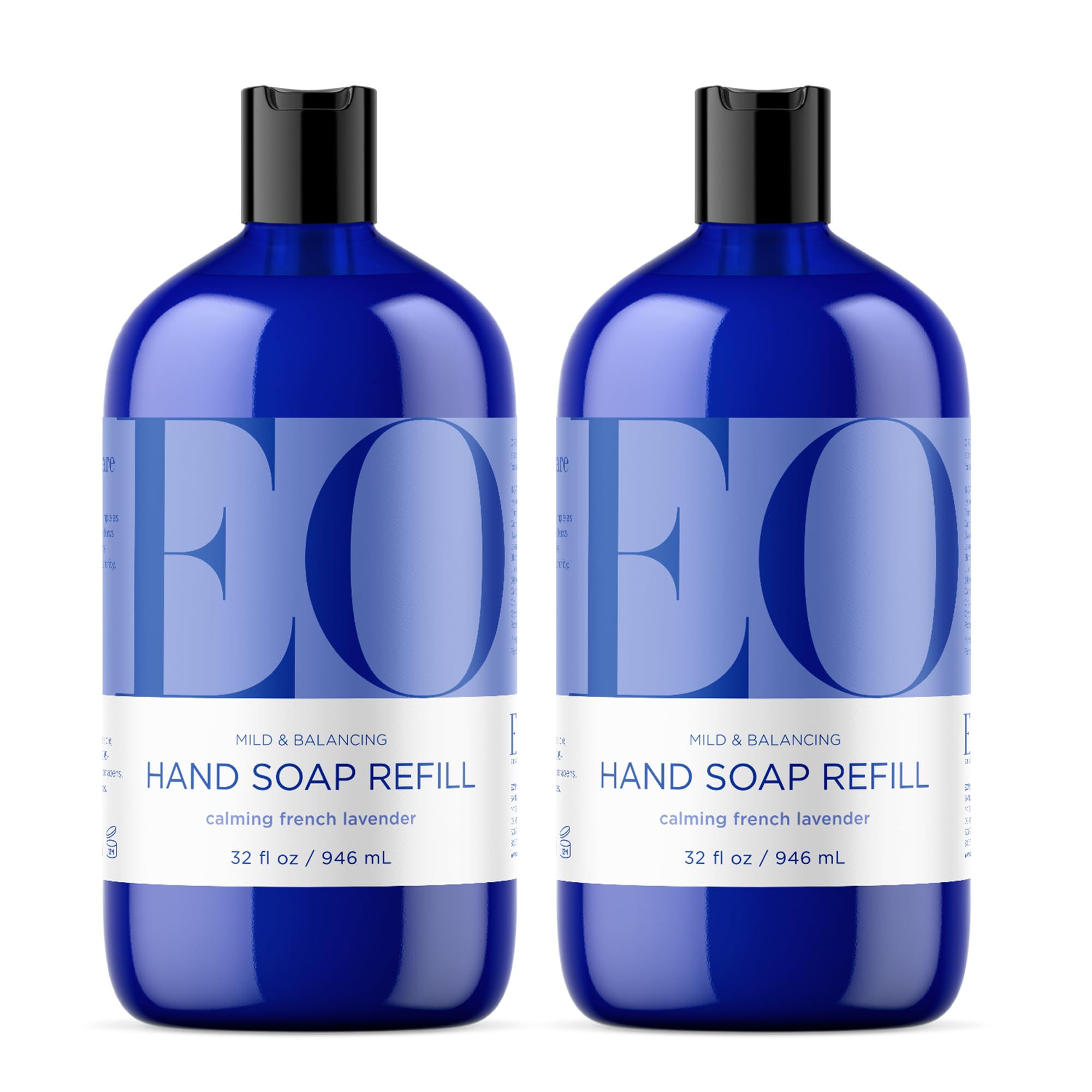 EO French Lavender liquid hand soap bottles ready for refill and daily use