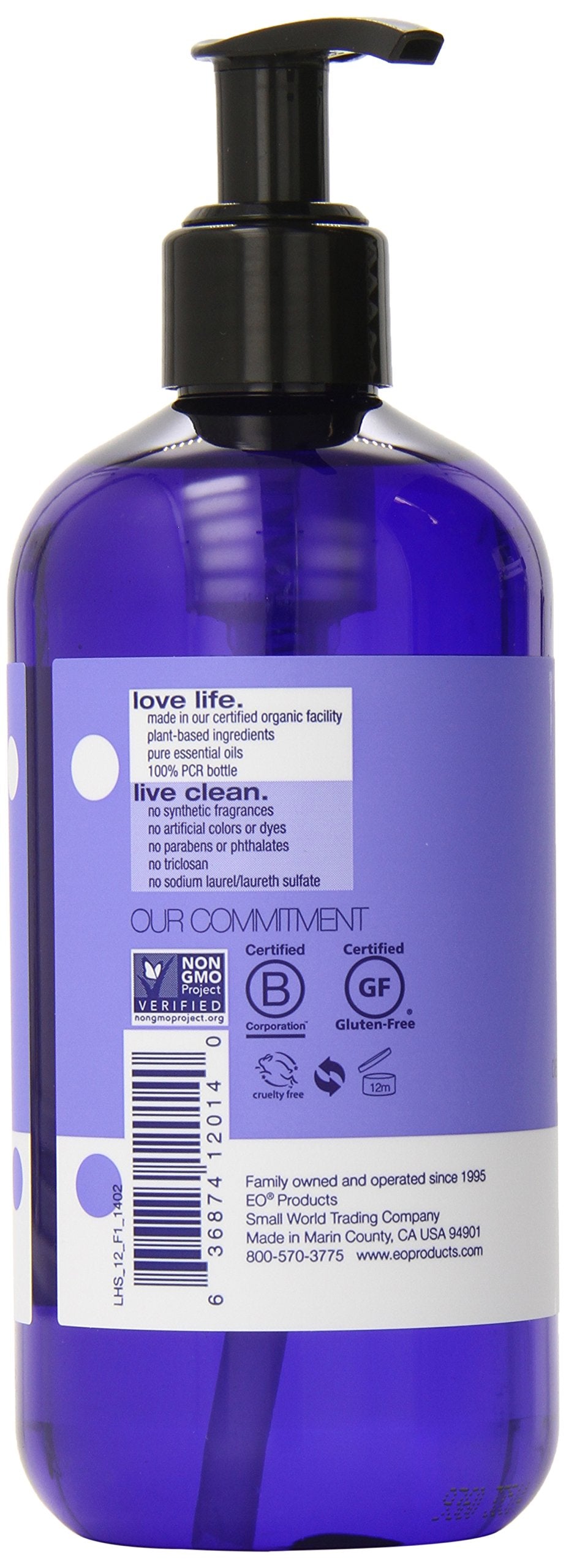 EO lavender hand soap ingredients close-up highlighting Aloe Vera and Calendula for nourished skin