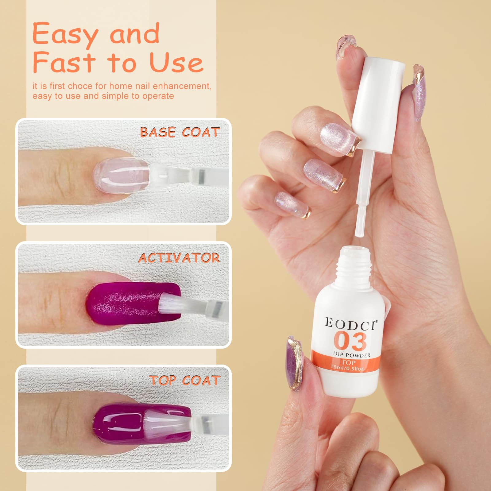 eodci 15ml-capacity bottle close-up highlights generous sizing for frequent use.