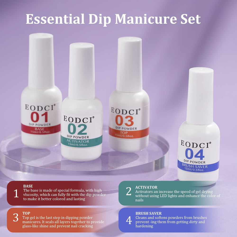 eodci base coat liquid provides even base for better adhesion.
