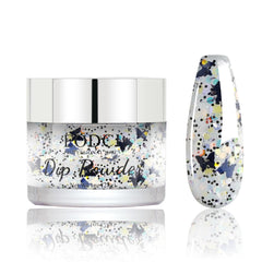 EODCI Butterfly Glitter Silver bottle cap close-up shows durable, odor-free dip powder finish