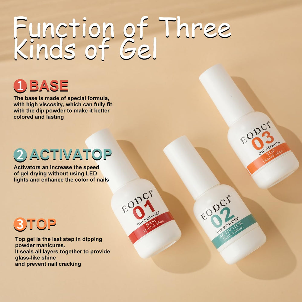 eodci dip activator dries quickly to speed up home manicures.